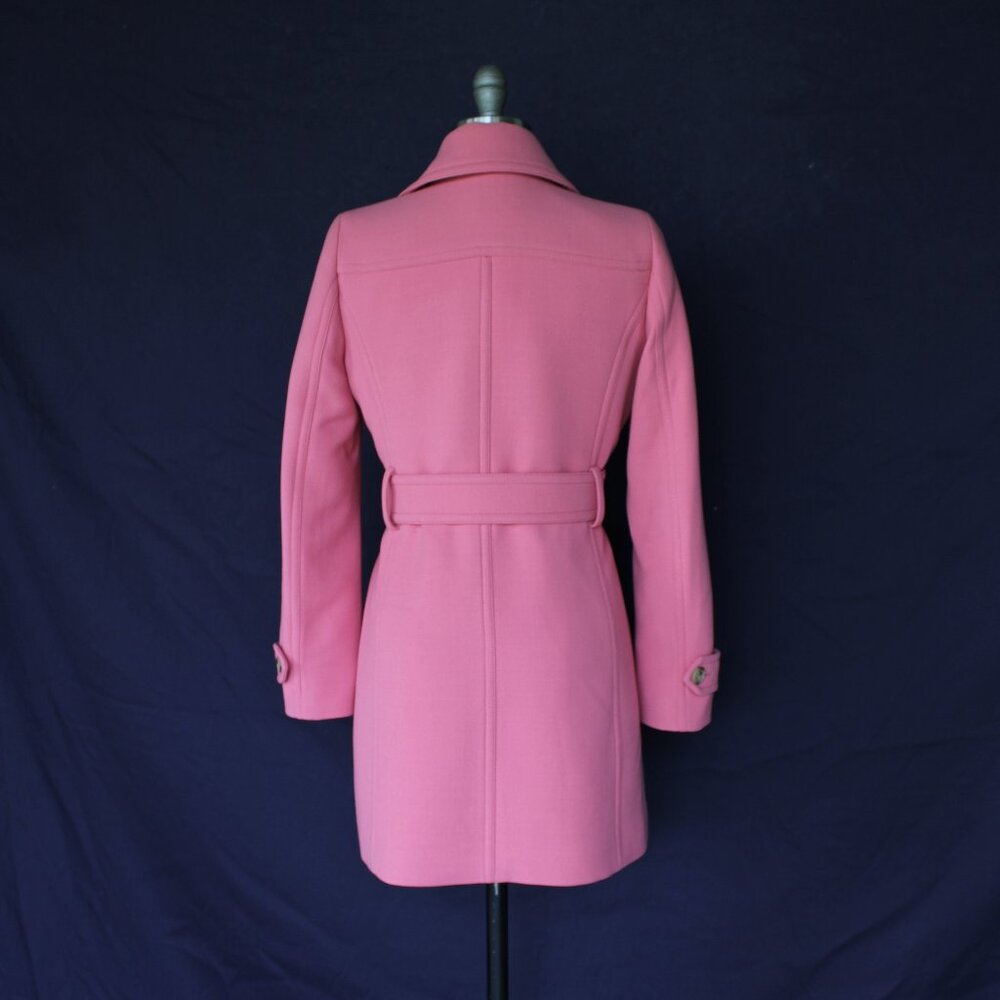 J. CREW pink Double cloth wool princess dress coat jacket trench $398 Lady day - Picture 8 of 9